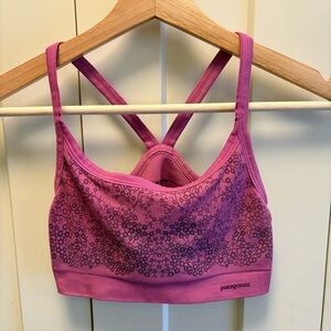 Patagonia Women's Floral Pink Sports Bra-Size S